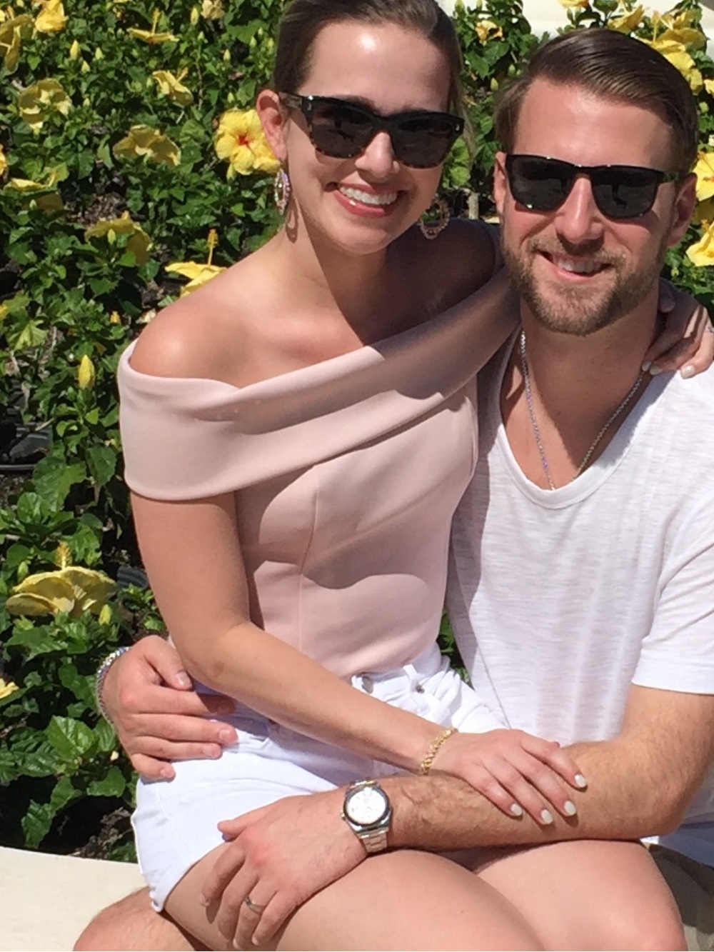 Eliza J Off-Shoulder Cropped Top in Pale Blush